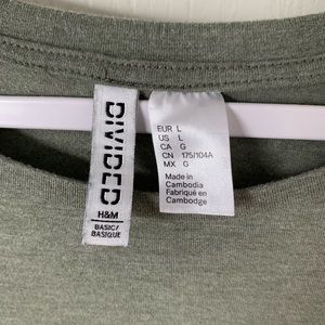 Large, Army Green, H&M Crop Top